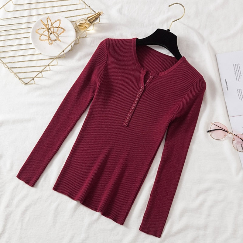 Tapered Fit V-Neck Women's Sweater