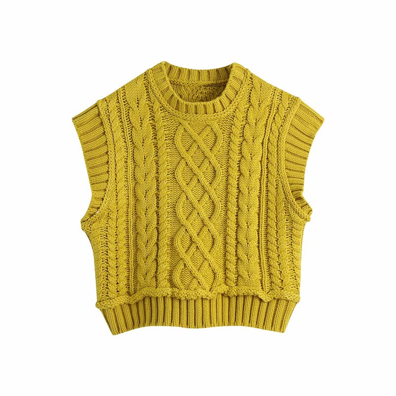 Evfer Women Casual Za Turtleneck Pink Knitted Pullover Vest 2020 Autumn Chic Lady Sleeveless Sweaters Girls Cute Knitted Jumpers