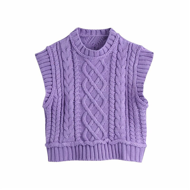 Evfer Women Casual Za Turtleneck Pink Knitted Pullover Vest 2020 Autumn Chic Lady Sleeveless Sweaters Girls Cute Knitted Jumpers