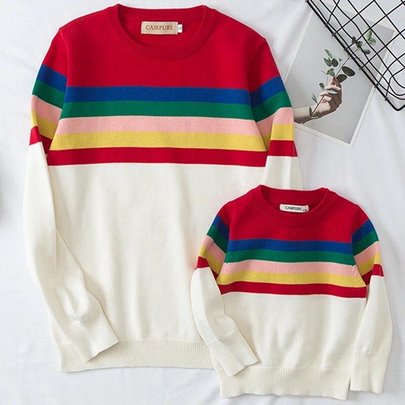 Family Look Mother Father Daughter Sweaters Clothes Family Matching Outfits Son Little Sister Couples Matching Clothing