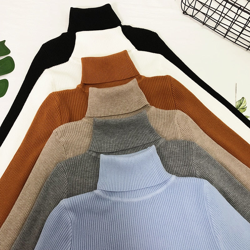 Womens Sweaters 2020 Winter Tops Turtleneck Sweater Women Thin Pullover Jumper Knitted Sweater Pull Femme Hiver Truien Dames New