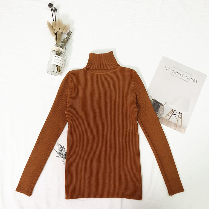 Womens Sweaters 2020 Winter Tops Turtleneck Sweater Women Thin Pullover Jumper Knitted Sweater Pull Femme Hiver Truien Dames New
