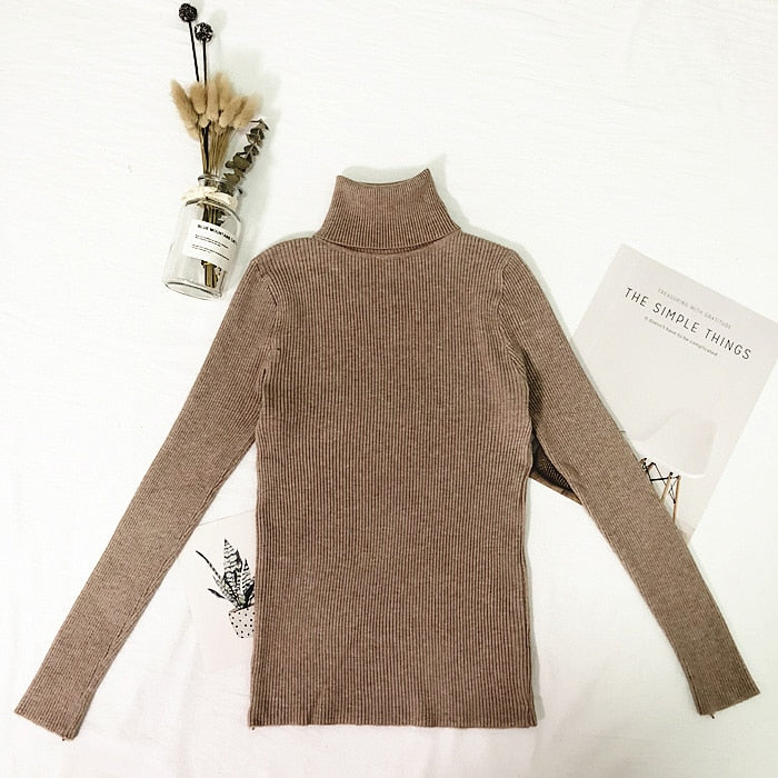 Womens Sweaters 2020 Winter Tops Turtleneck Sweater Women Thin Pullover Jumper Knitted Sweater Pull Femme Hiver Truien Dames New