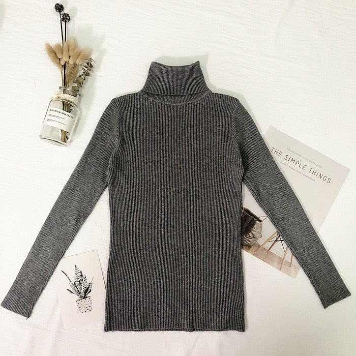 Womens Sweaters 2020 Winter Tops Turtleneck Sweater Women Thin Pullover Jumper Knitted Sweater Pull Femme Hiver Truien Dames New