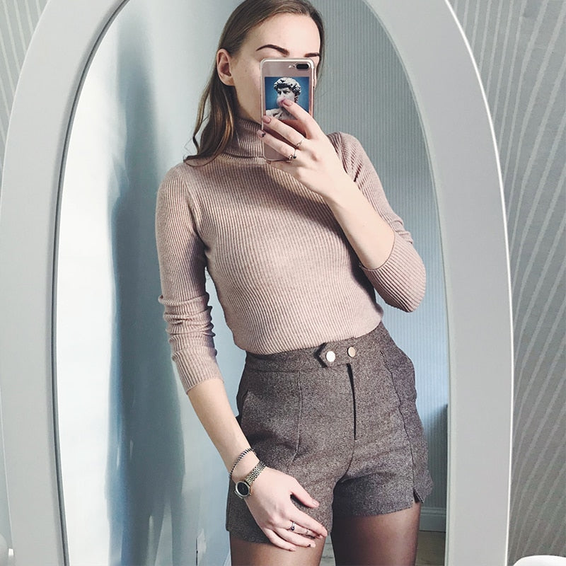 Womens Sweaters 2020 Winter Tops Turtleneck Sweater Women Thin Pullover Jumper Knitted Sweater Pull Femme Hiver Truien Dames New