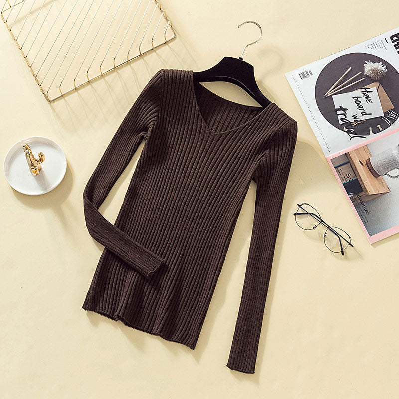 Pullover Knit Sweater Women 2020 Winter Clothes Women Jumper V Neck Soft Rib Knitted Winter Tops Knitwear Pull Femme Sweaters