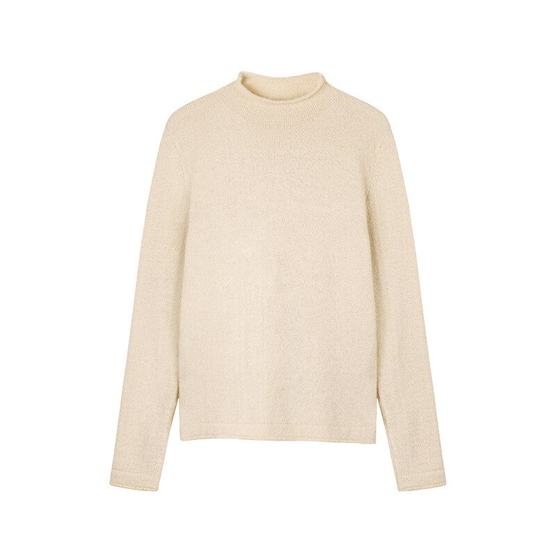 Solid Half Turtleneck Knitted Pullovers Sweaters Women Autumn Winter Primer Shirt Long Sleeve Slim-fit tight Jumper Tops