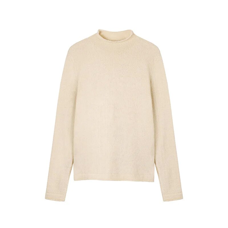 Solid Half Turtleneck Knitted Pullovers Sweaters Women Autumn Winter Primer Shirt Long Sleeve Slim-fit tight Jumper Tops