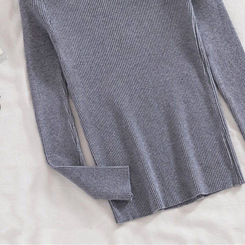 Solid Half Turtleneck Knitted Pullovers Sweaters Women Autumn Winter Primer Shirt Long Sleeve Slim-fit tight Jumper Tops