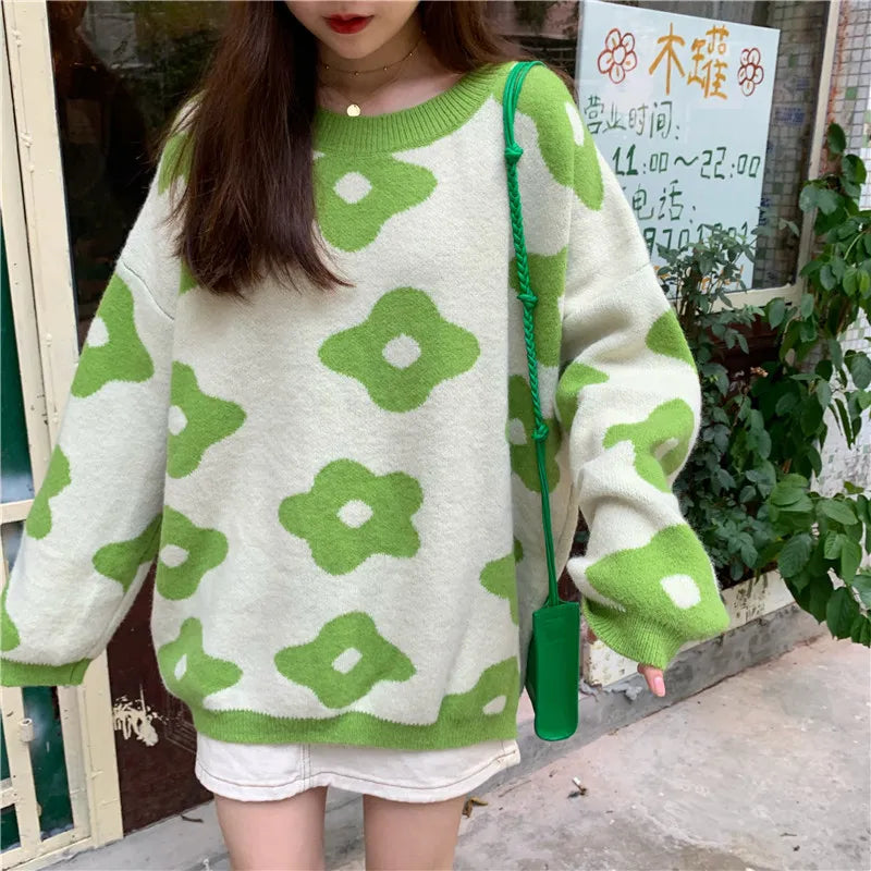Wide Flower Women Sweaters