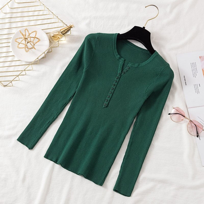 Tapered Fit V-Neck Women's Sweater