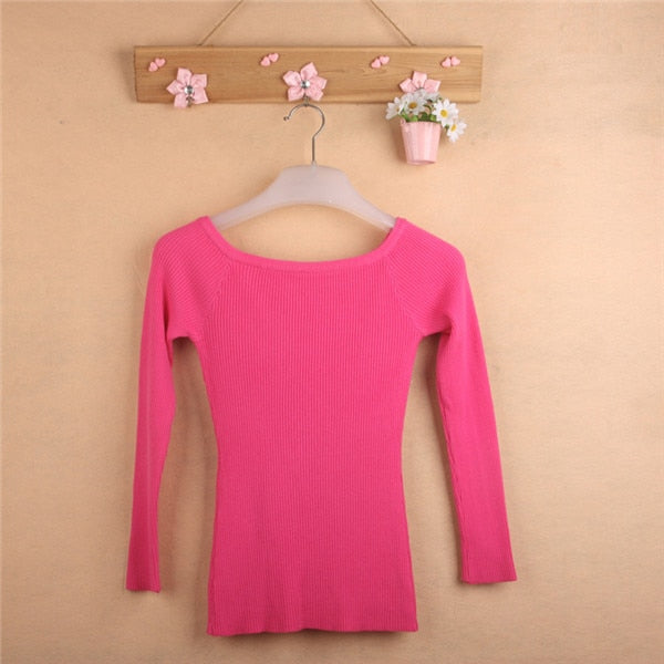 Women's Knitted Jacket Sweater Jumper Korean Style Sweaters Women Invierno 2022 Pullover Slash Neck Swetry Damskie Pull Femme