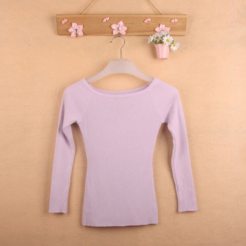 Women's Knitted Jacket Sweater Jumper Korean Style Sweaters Women Invierno 2022 Pullover Slash Neck Swetry Damskie Pull Femme