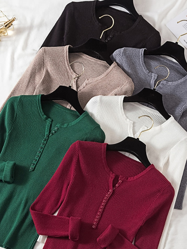 Tapered Fit V-Neck Women's Sweater