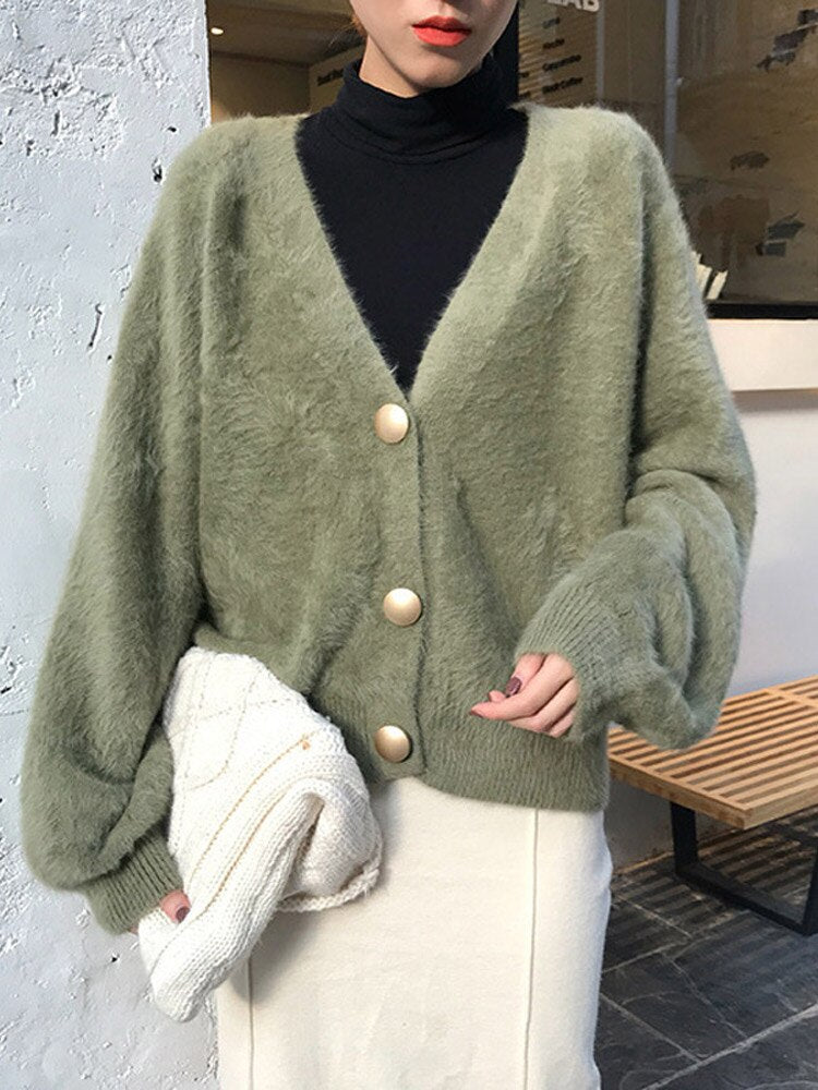 Women's V-Neck Cardigan Sweater