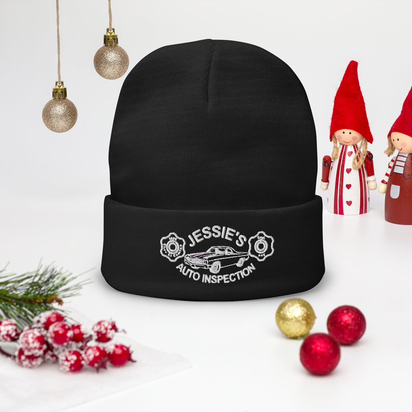 Jessie's Embroidered Beanie (Christmas Theme)