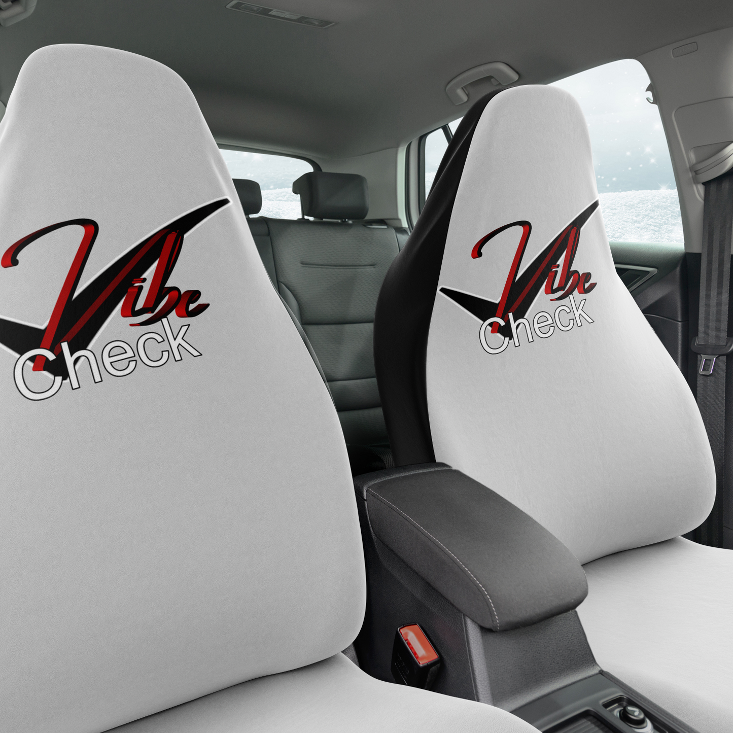 Vibe Check - Red and Black - Ash Gray Background