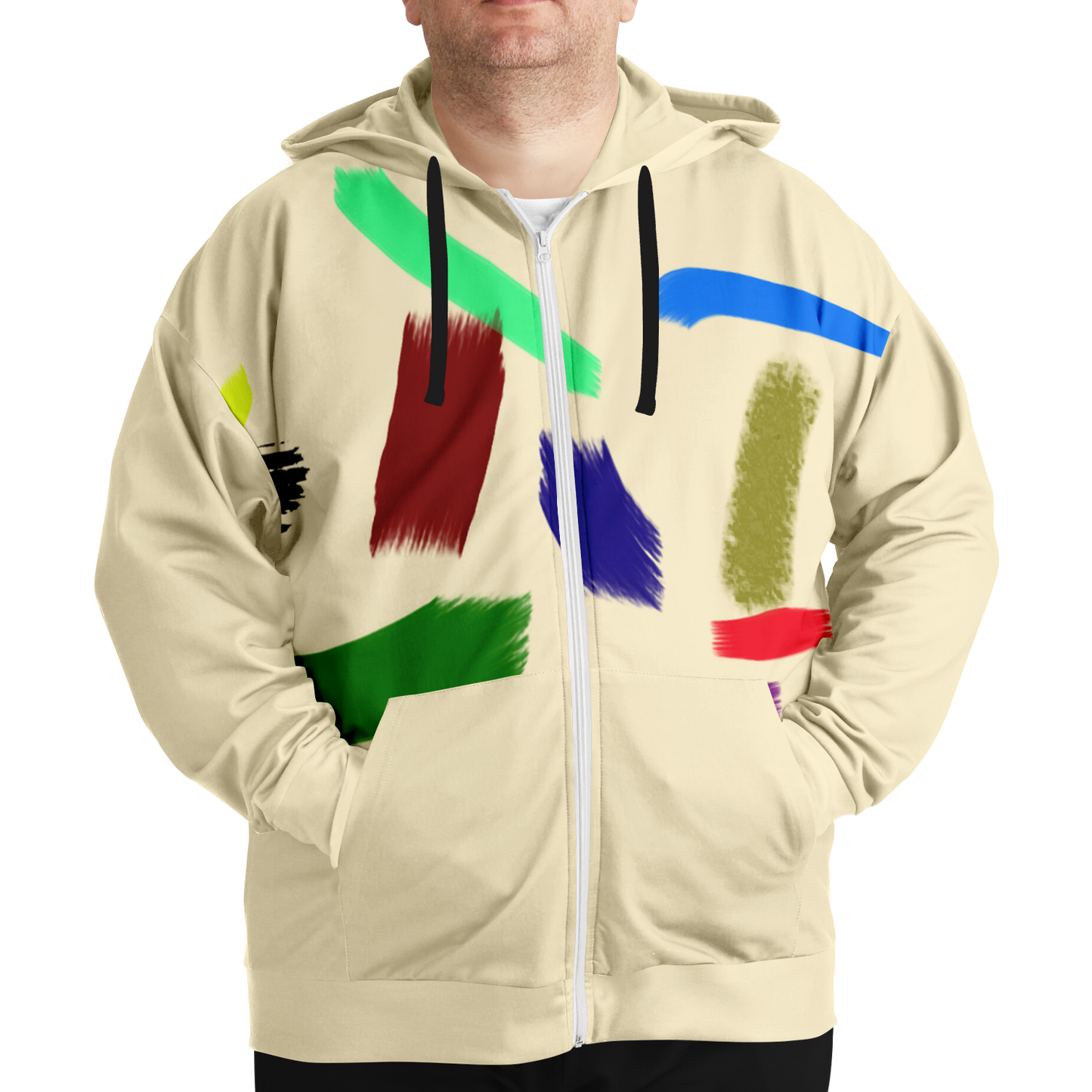 Colorful Brush - Zip Up Hoodie - Unisex