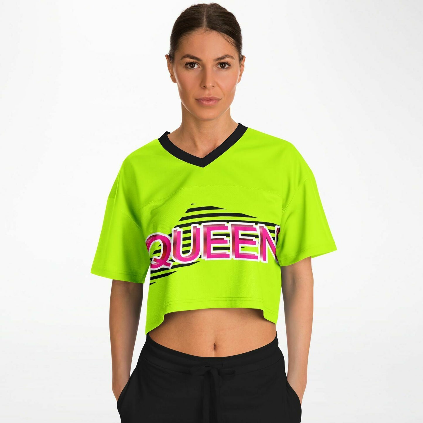 Queen - Lime Grean with Black and White Lines