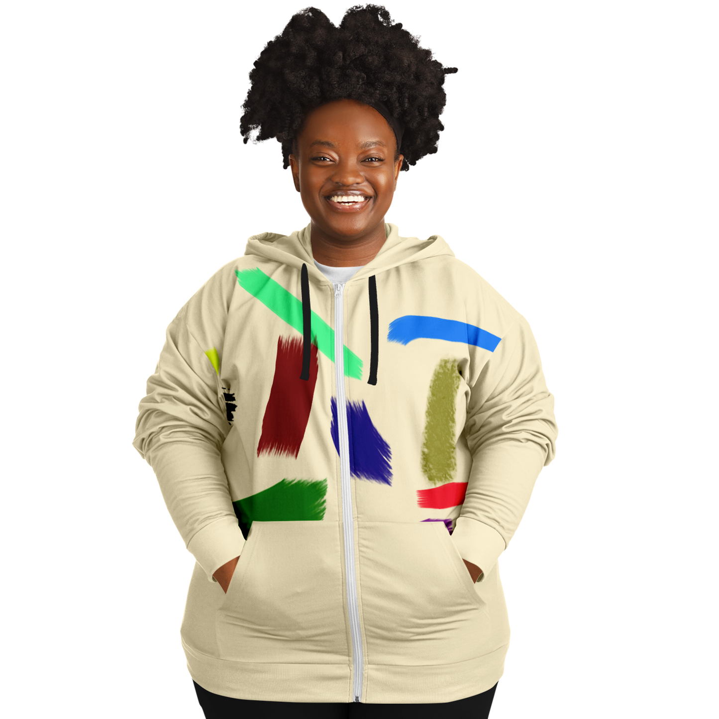Colorful Brush - Zip Up Hoodie - Unisex
