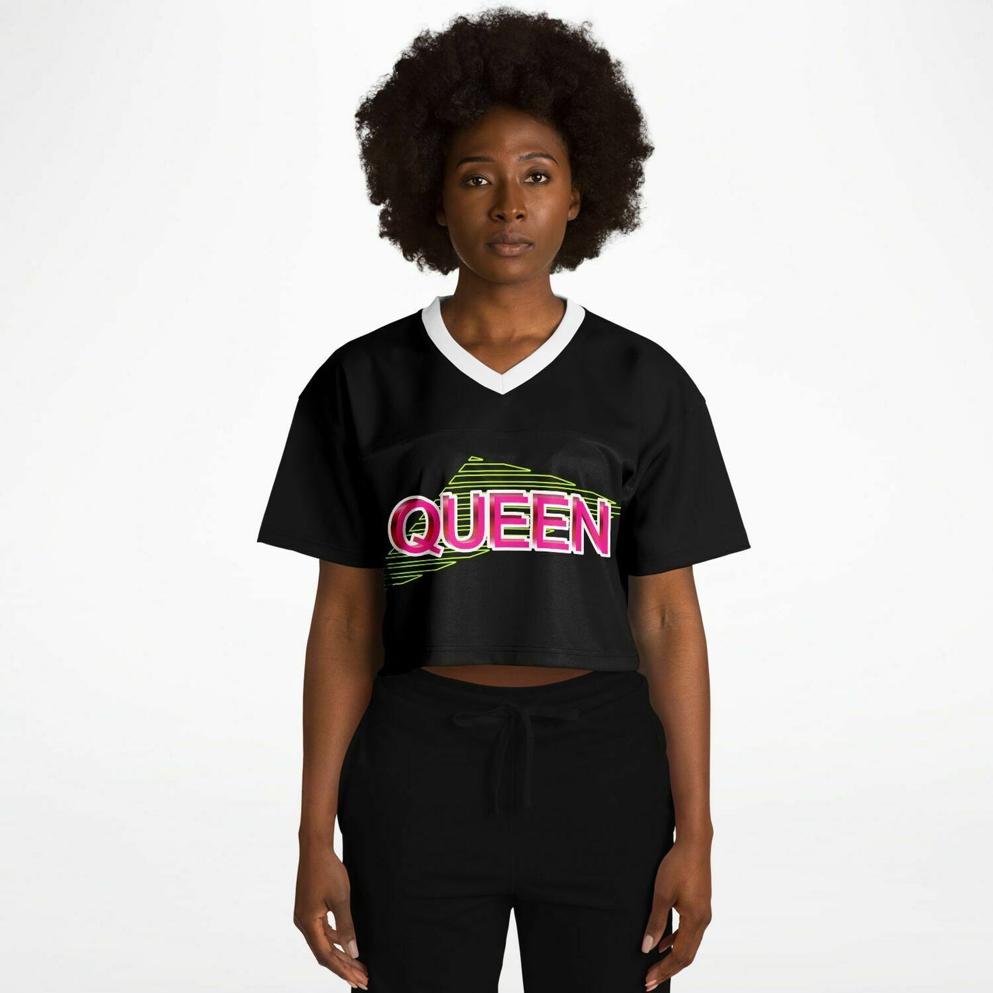 Queen - Pink with Black and Lime Green Stripes