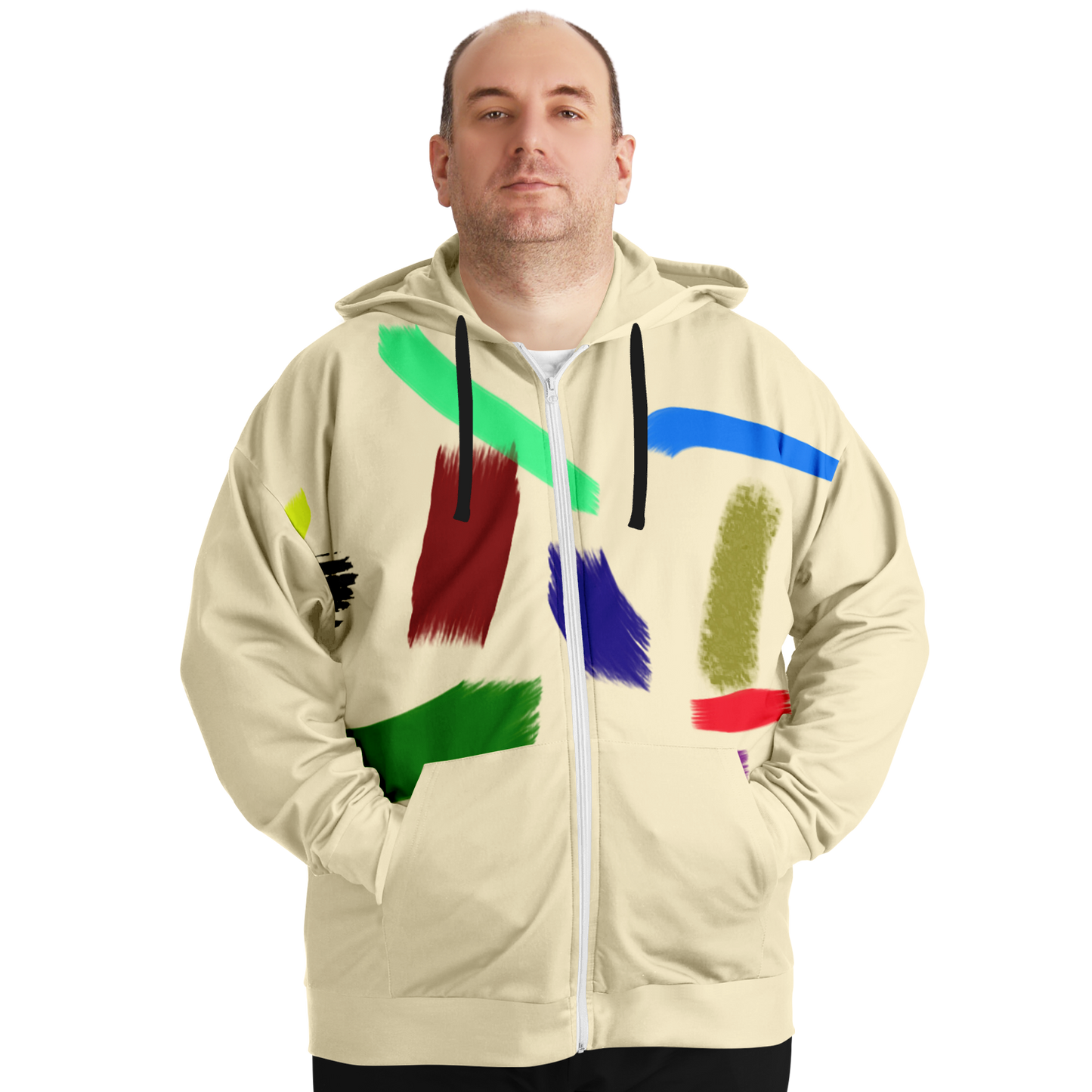 Colorful Brush - Zip Up Hoodie - Unisex