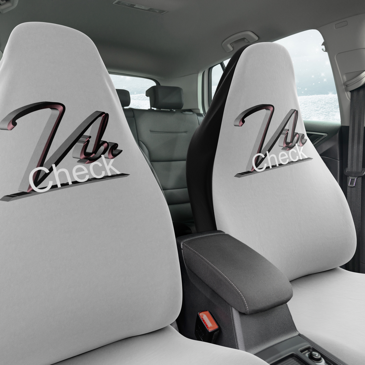 Vibe Check - Pink and Gray - Light Gray Background