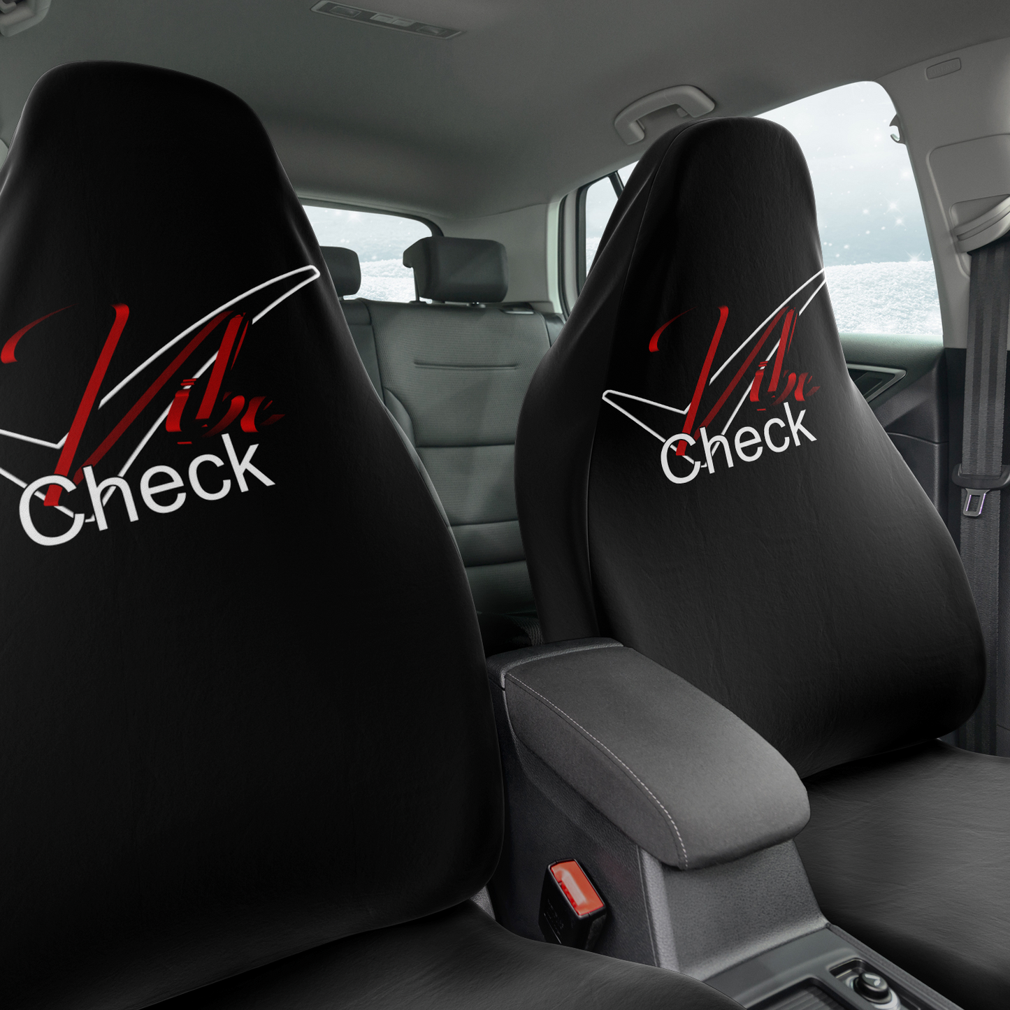 Vibe Check - Red and Black - Black Background