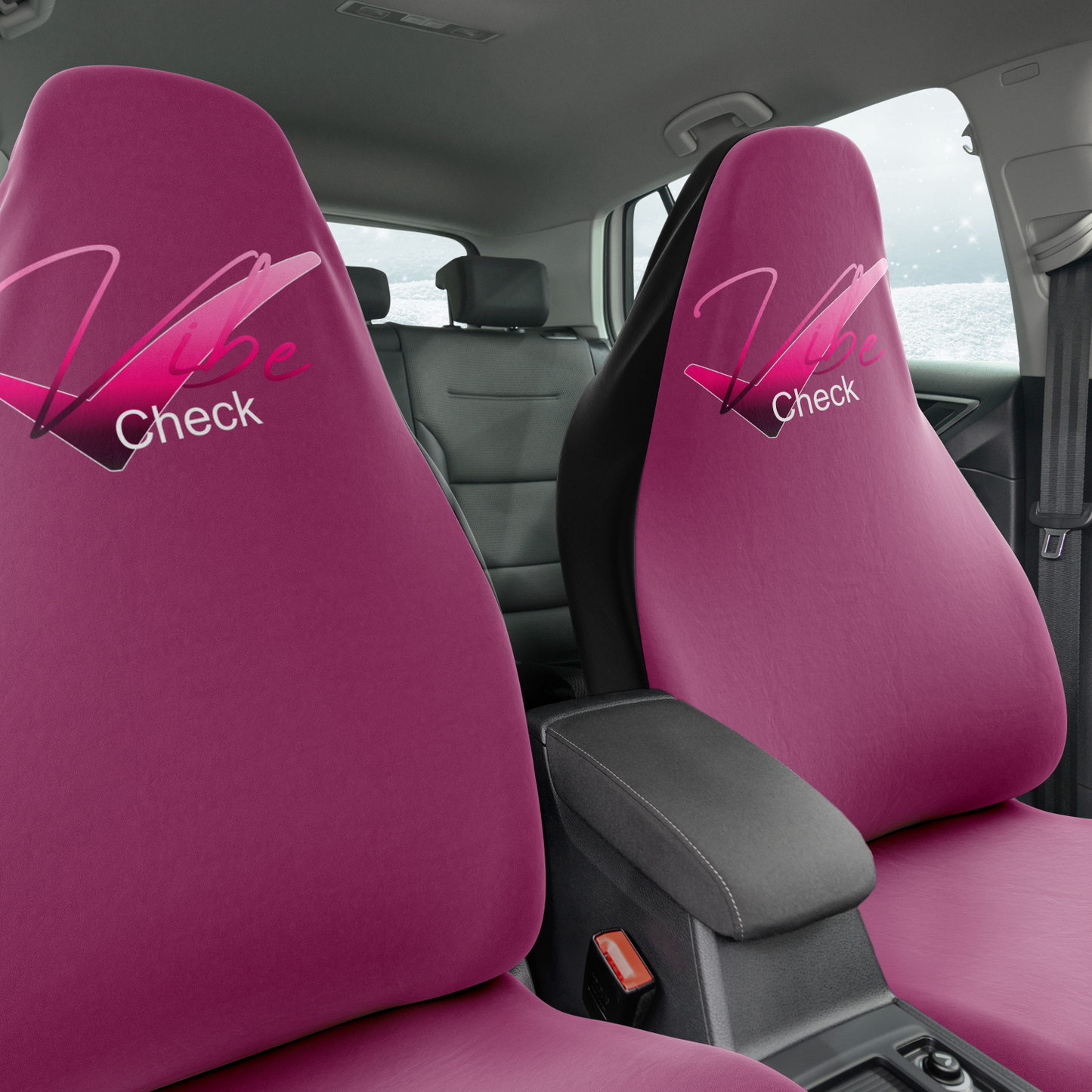 VIBE CHECK - Pink Gradient - Light Burgundy Background