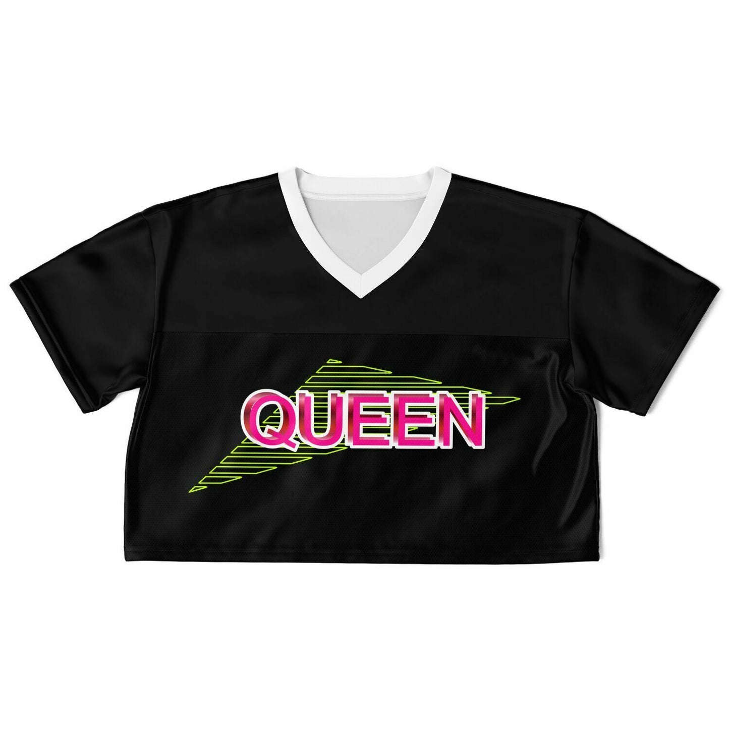 Queen - Pink with Black and Lime Green Stripes
