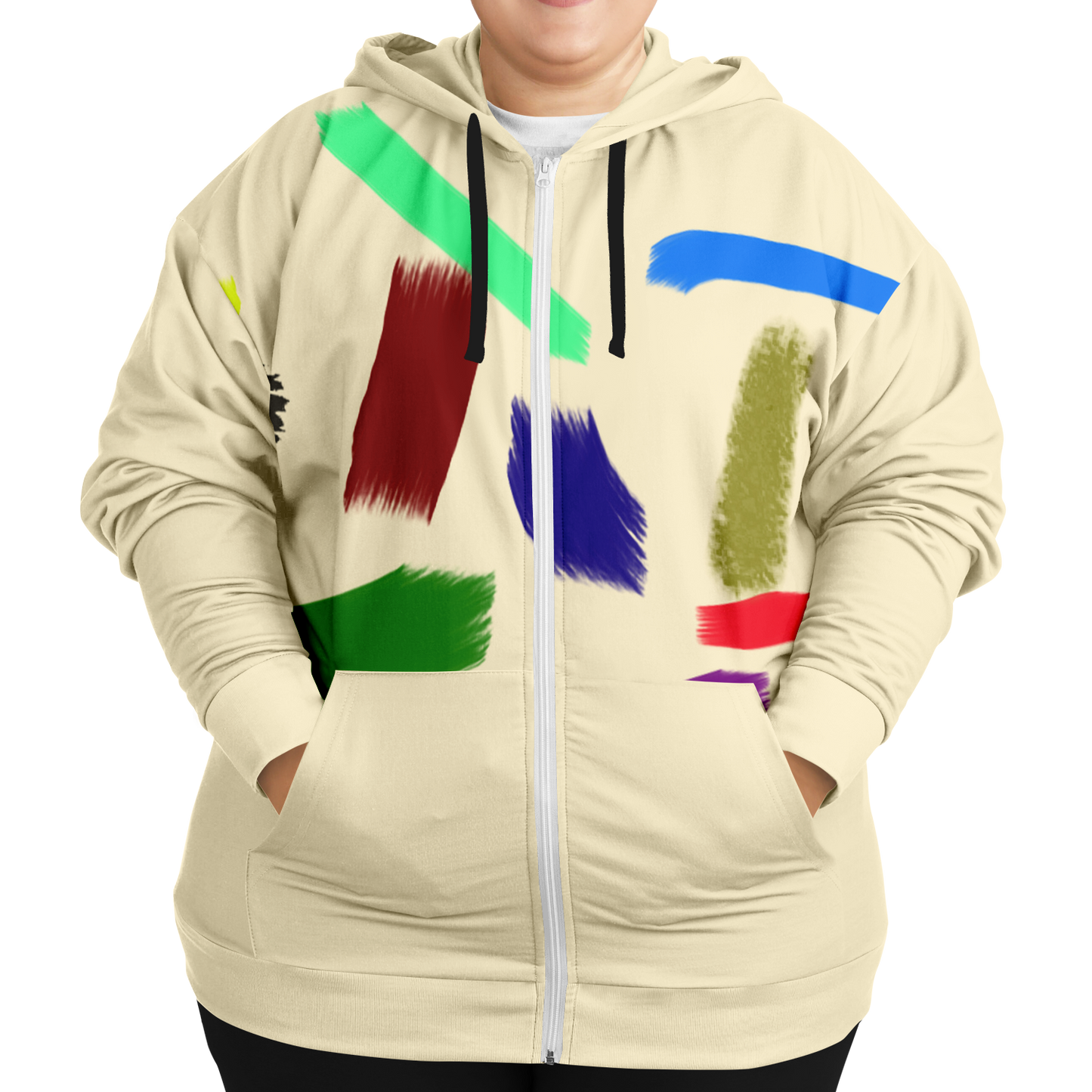 Colorful Brush - Zip Up Hoodie - Unisex
