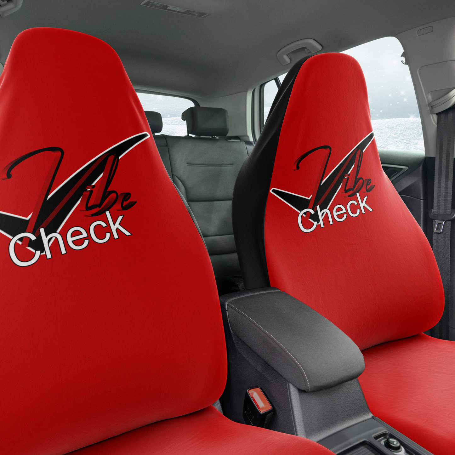 Vibe Check - Red and Black - Red Background