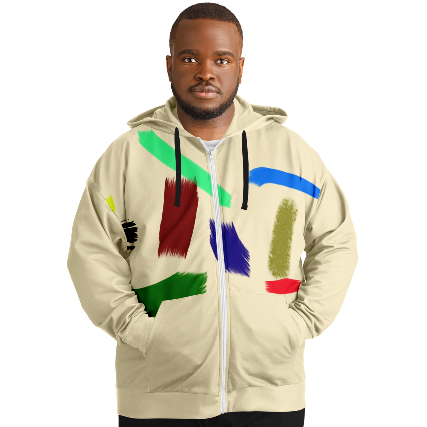 Colorful Brush - Zip Up Hoodie - Unisex