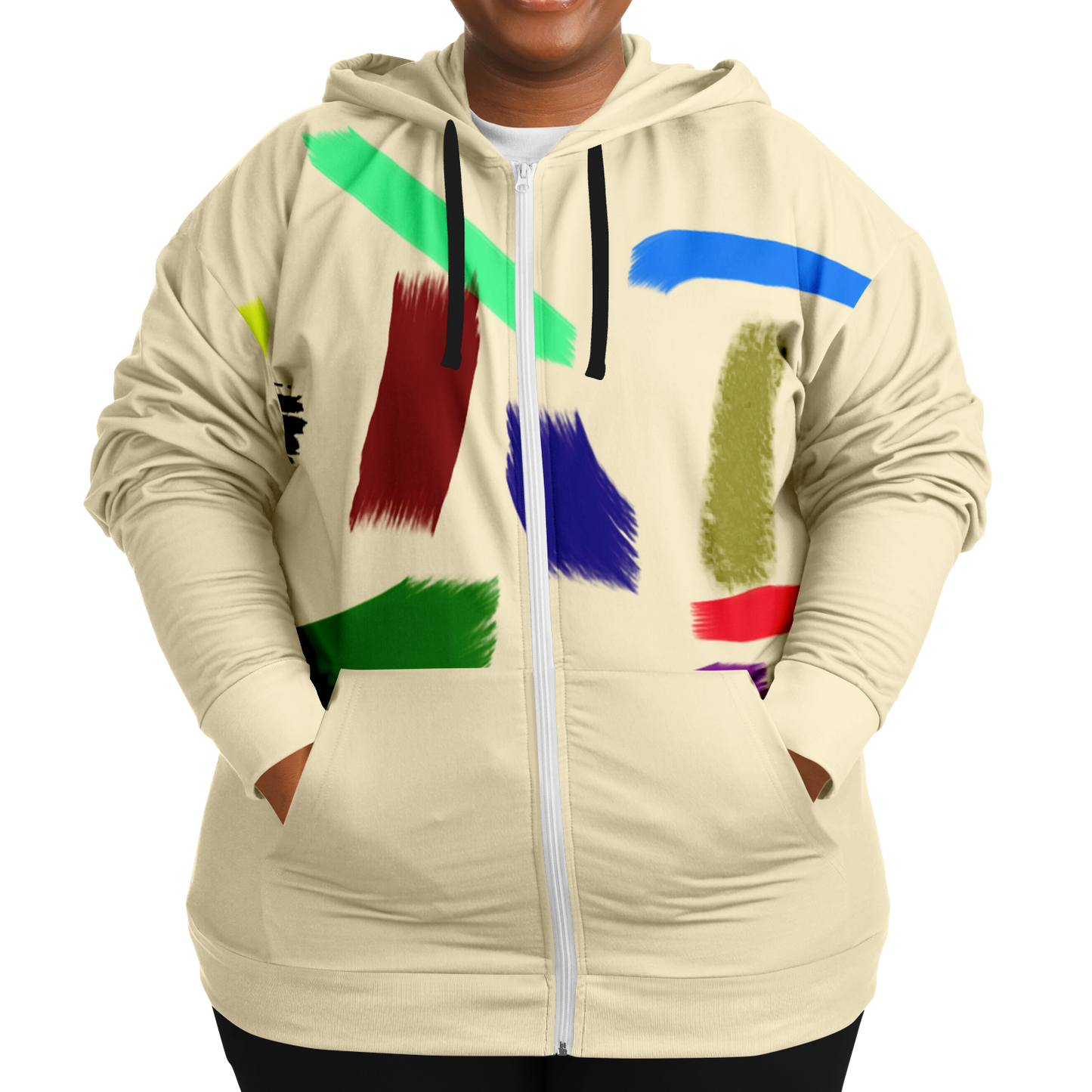 Colorful Brush - Zip Up Hoodie - Unisex