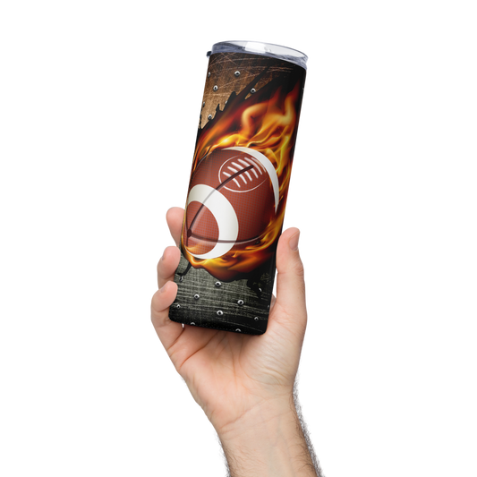 Stainless Steel Tumbler - FOOTBALL ON FIRE