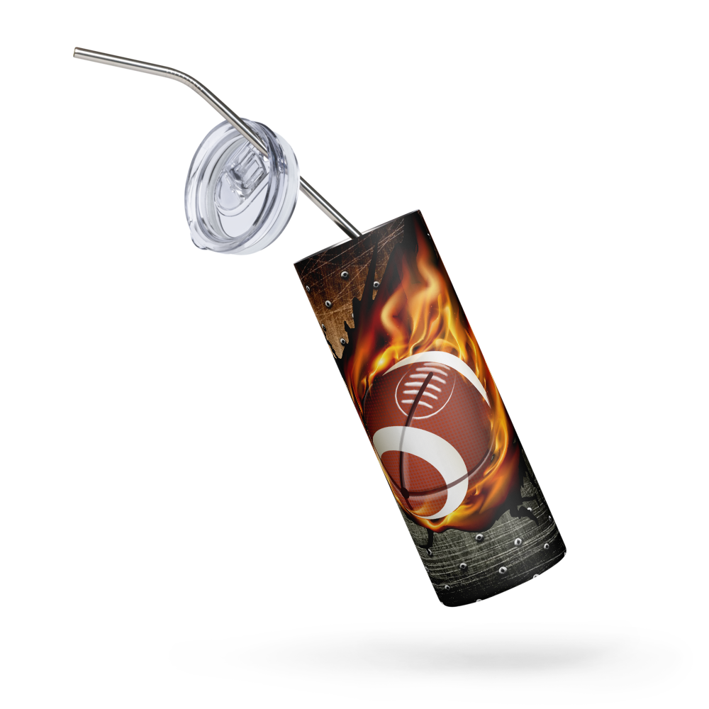 Stainless Steel Tumbler - FOOTBALL ON FIRE