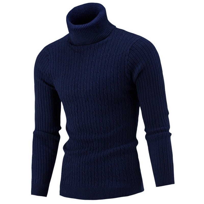 Men's Rollneck Knitted Turtleneck Sweater