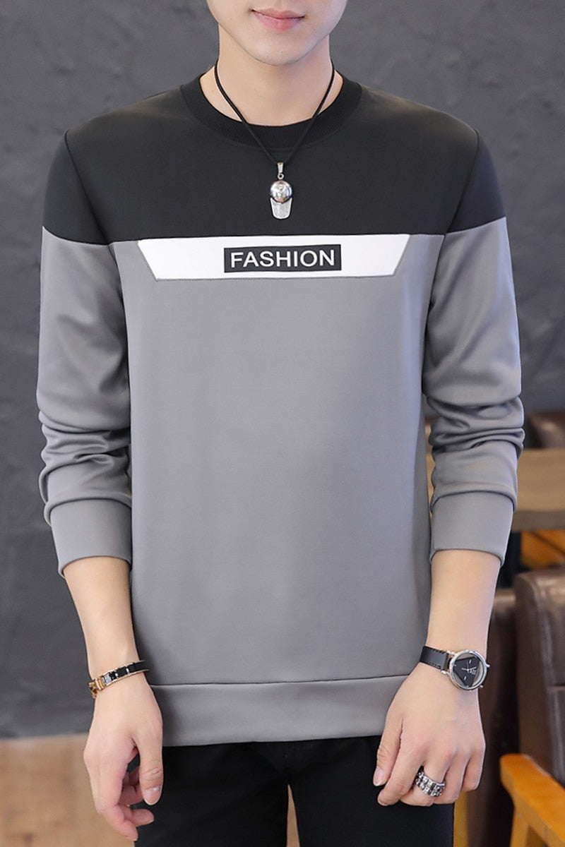 Sweaters male spring and autumn new men's long sleeves round collar bottom shirt Korean version slim T shirt students on clothin