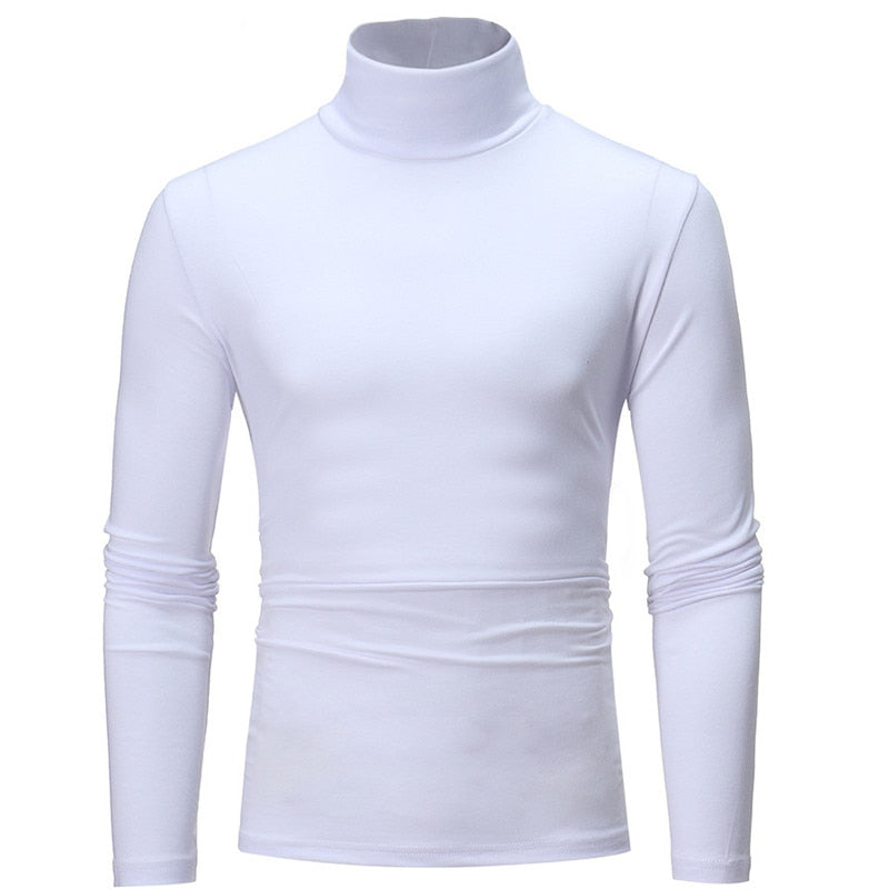 Men's Slim Elastic Thin Pullover Turtleneck Sweater