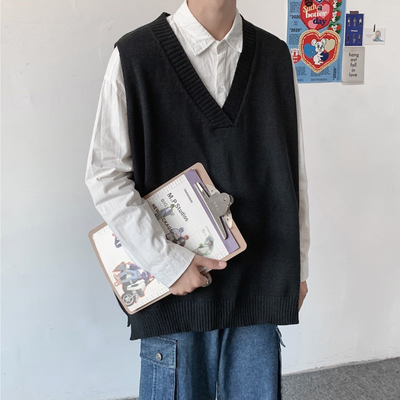 Men's Autumn Sweater Vest - Fashion Retro Casual Knitted Pullover