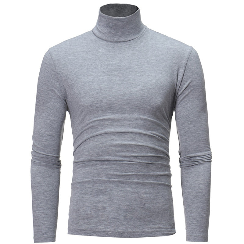 Men's Slim Elastic Thin Pullover Turtleneck Sweater