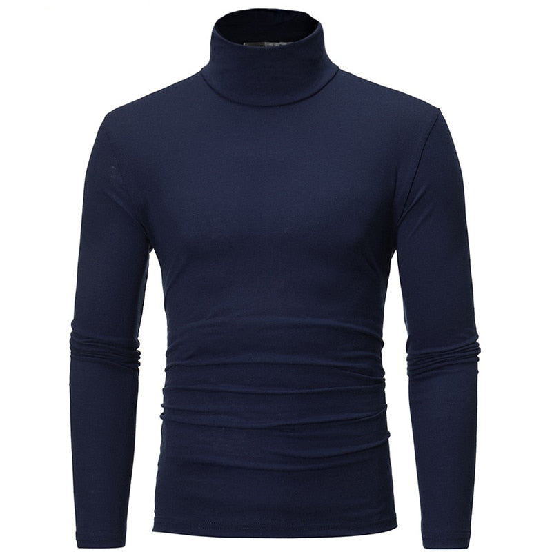 Men's Slim Elastic Thin Pullover Turtleneck Sweater