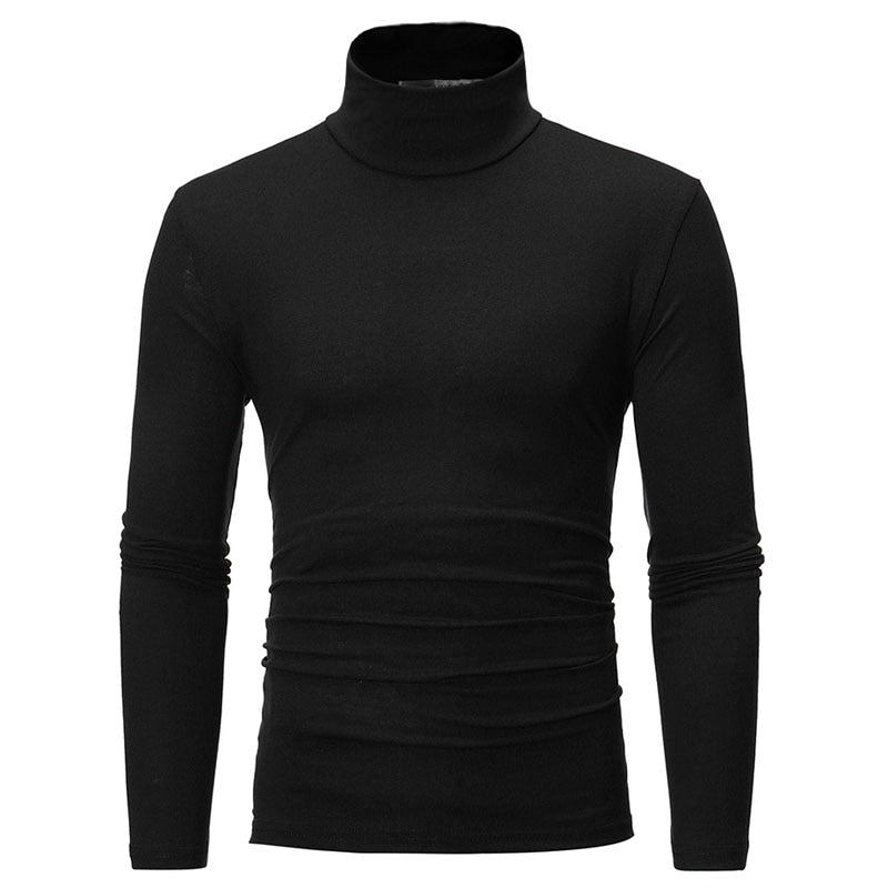 Men's Slim Elastic Thin Pullover Turtleneck Sweater