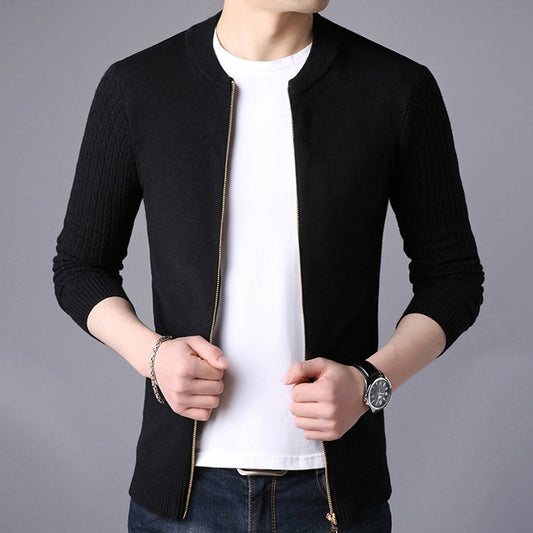 Liseaven Men's Sweater Male Jacket Solid Color Sweaters Knitwear Warm Sweatercoat Cardigans Men Clothing
