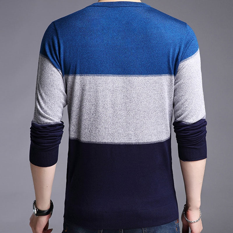 Men's Knitted Striped/Solid Sweater