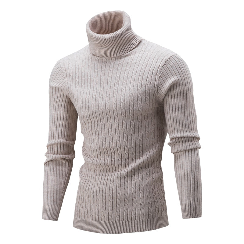 Men's Rollneck Knitted Turtleneck Sweater