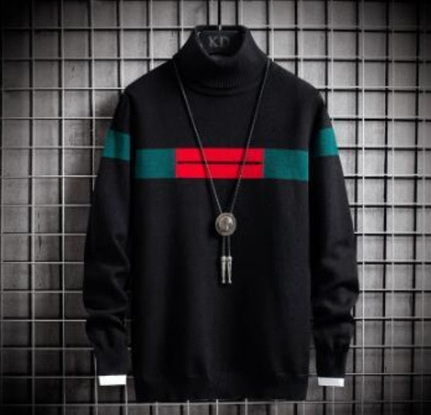 NEW Autumn New Men's Turtleneck Sweaters Pullover Male Solid Color Slim Fit Turtleneck Sweater Tops Knitted Pullovers M-3XL