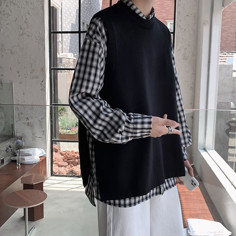 Men's Autumn Sweater Vest - Fashion Retro Casual Knitted Pullover
