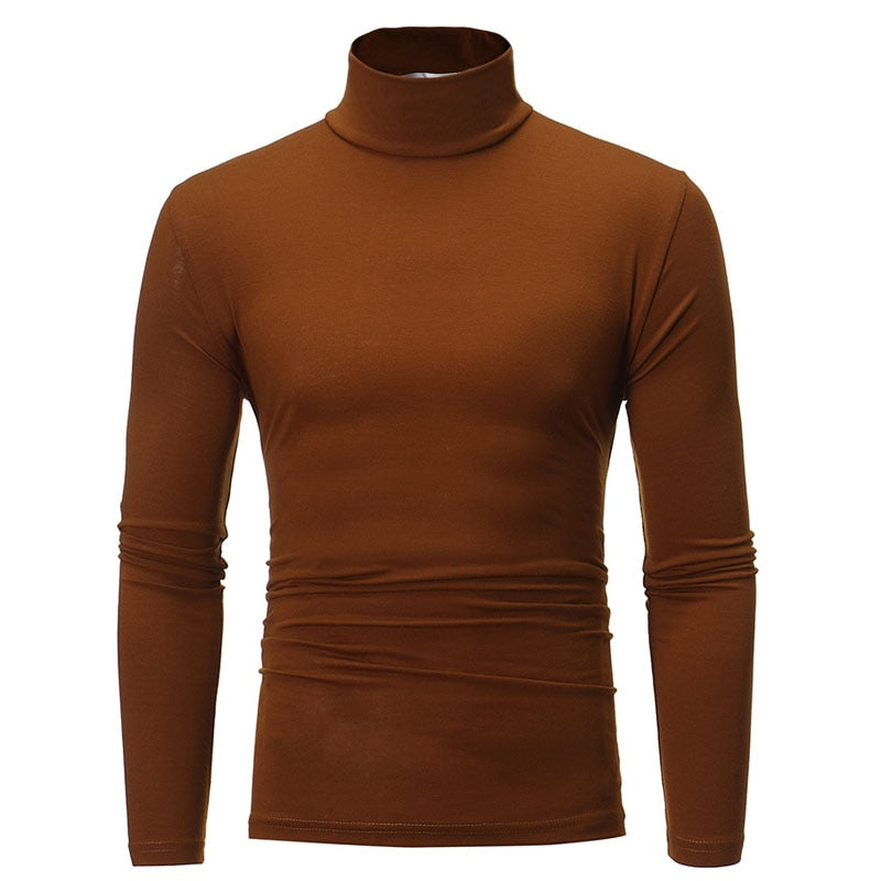Men's Slim Elastic Thin Pullover Turtleneck Sweater
