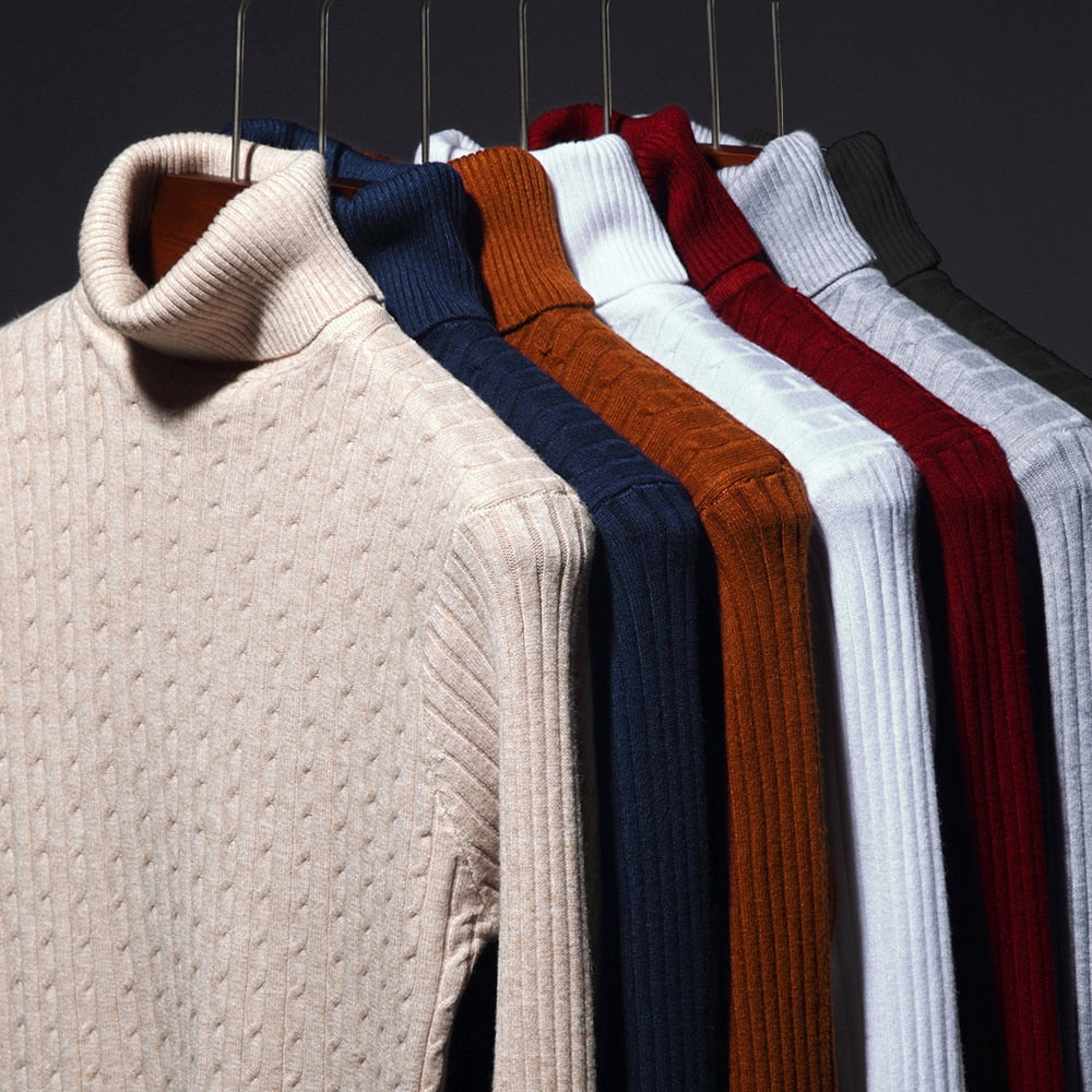 Men's Fashion Casual Knitted Turtleneck Sweater